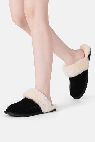 Gevoerde Nubuck Pantoffels Harrier  - Zwart