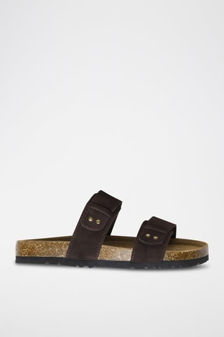 Mules en nubuck Scarlet - Marron