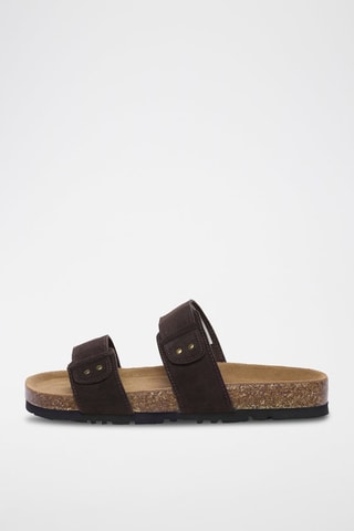 Mules en nubuck Scarlet - Marron