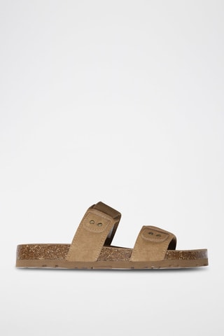 Mules en nubuck Scarlet - Marron