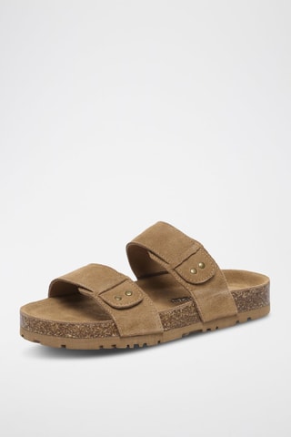 Mules en nubuck Scarlet - Marron