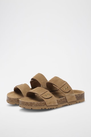 Mules en nubuck Scarlet - Marron