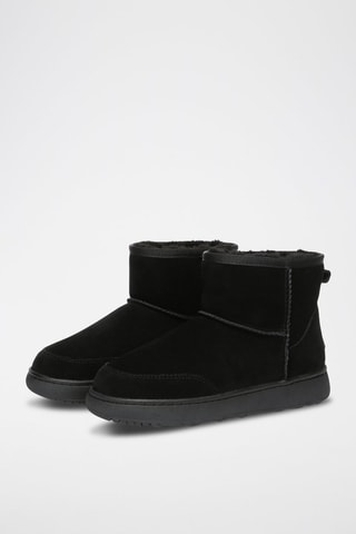 Gevoerde Nubuck Enkellaarzen Rosella  - Zwart