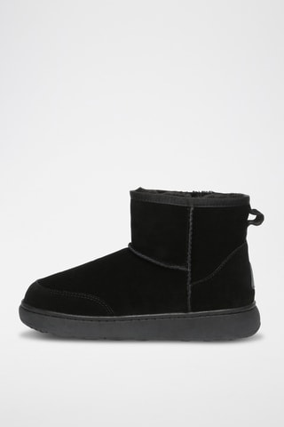 Gevoerde Nubuck Enkellaarzen Rosella  - Zwart