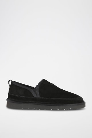 Gevoerde Nubuck Slip-ons Galah - Zwart