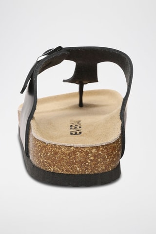 Tongs en cuir Flamingo - Noir