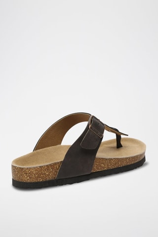 Tongs en cuir Flamingo - Marron