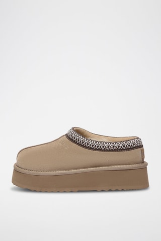 Gevoerde Platform Nubuck Pantoffels Wonga  - Beige