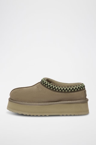 Gevoerde Platform Nubuck Pantoffels Wonga  - Groen