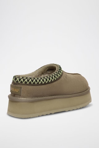 Gevoerde Platform Nubuck Pantoffels Wonga  - Groen