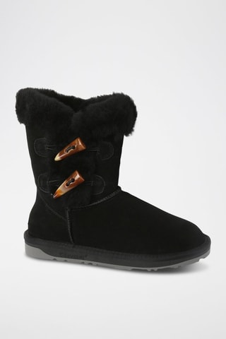 Gevoerde Nubuck Enkellaarzen Stork  - Zwart