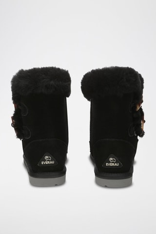 Gevoerde Nubuck Enkellaarzen Stork  - Zwart