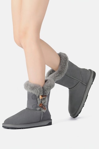 Gevoerde Nubuck Enkellaarzen Stork  - Grijs