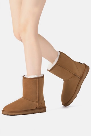 Gevoerde Nubuck Enkellaarzen Parrot  - Bruin