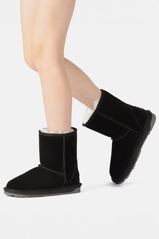 Gevoerde Nubuck Enkellaarzen Parrot  - Zwart