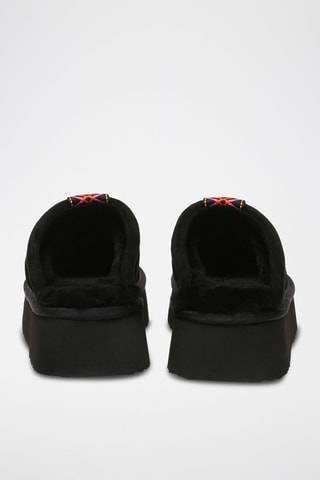 Gevoerde Nubuck Platform Clogs Caspian  - Zwart