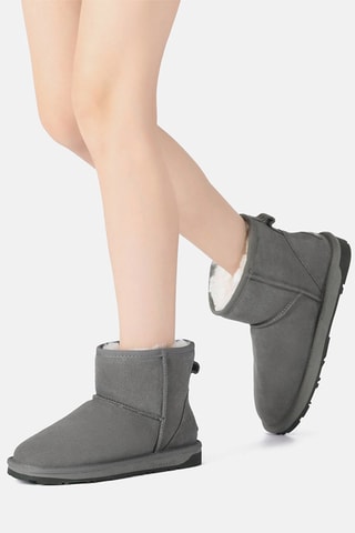 Gevoerde Nubuck Enkellaarzen Emu  - Grijs