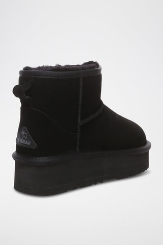 Gevoerde Nubuck Platform Enkellaarzen Dusky  - Zwart
