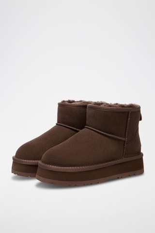 Gevoerde Nubuck Platform Enkellaarzen Dusky  - Bruin