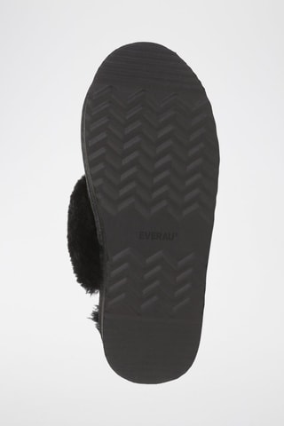 Gevoerde Nubuck Platform Pantoffels Wagtail - Zwart