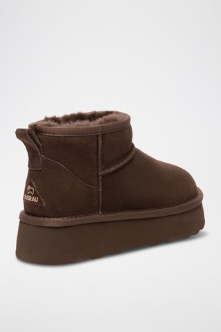 Gevoerde Nubuck Platform Enkellaarzen Heron - Bruin