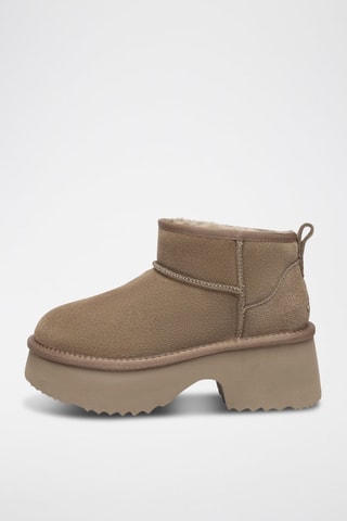 Gevoerde Nubuck Platform Enkellaarzen Nicobar  - Taupe