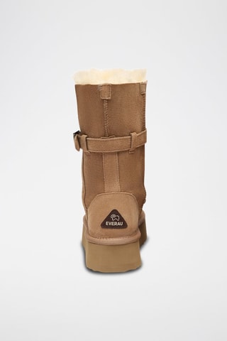 Gevoerde Nubuck Platform Enkellaarzen Brush  - Bruin