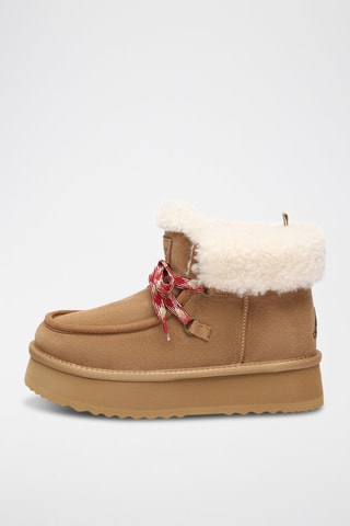 Gevoerde Nubuck Platform Enkellaarzen Lapwing - Bruin