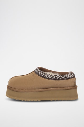 Gevoerde Platform Nubuck Pantoffels Wonga  - Bruin