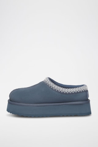 Sabots fourrés plateformes en nubuck Wonga - Bleu