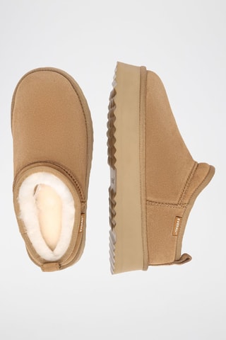 Gevoerde Nubuck Platform Enkellaarzen Classic  - Bruin