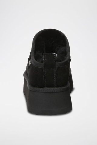 Gevoerde Nubuck Platform Enkellaarzen Classic  - Zwart