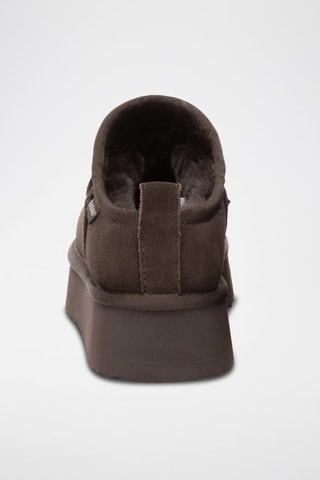 Gevoerde Nubuck Platform Enkellaarzen Classic  - Bruin