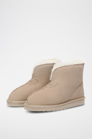 Gevoerde Nubuck Enkellaarzen Owl  - Beige
