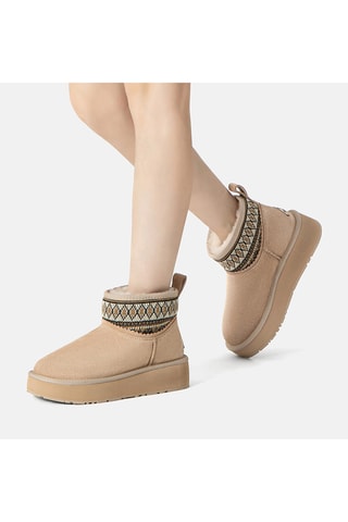 Gevoerde Suèdeleren Enkellaarzen Plover - Beige