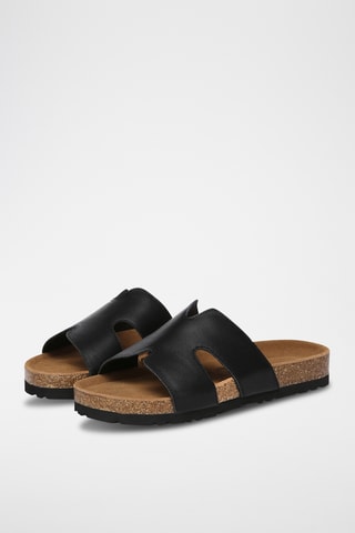 Mules en cuir suédé Heidy - Noir