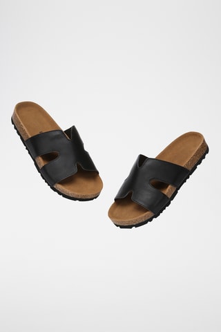 Mules en cuir suédé Heidy - Noir