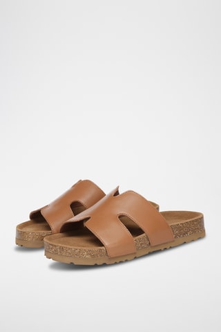 Mules en cuir suédé Heidy - Marron