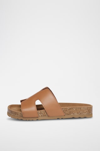 Mules en cuir suédé Heidy - Marron