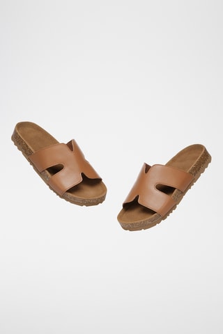 Mules en cuir suédé Heidy - Marron
