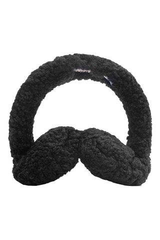 Schapenleren en Wollen Oorwarmers Cozetteearmuffs - Zwart
