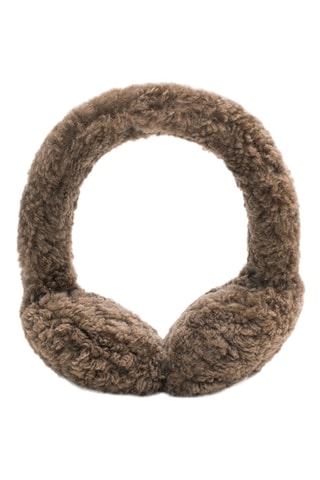 Schapenleren en Wollen Oorwarmers Cozetteearmuffs - Bruin