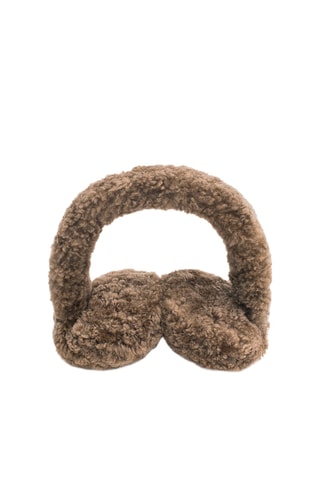Schapenleren en Wollen Oorwarmers Cozetteearmuffs - Bruin
