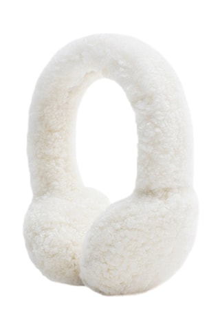 Schapenleren en Wollen Oorwarmers Cozetteearmuffs - Beige