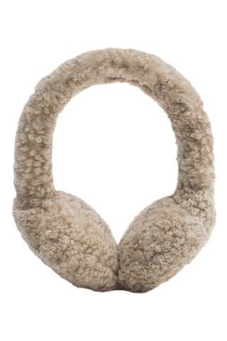 Schapenleren en Wollen Oorwarmers Cozetteearmuffs - Grijs