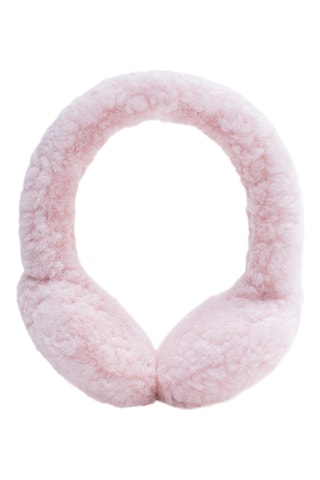 Schapenleren en Wollen Oorwarmers Cozetteearmuffs - Roze