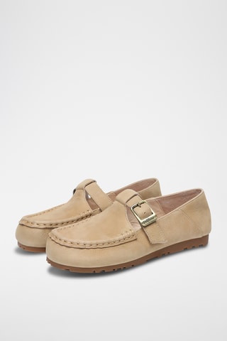 Mocassins cuir suédé Maria - Beige