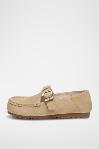 Mocassins cuir suédé Maria - Beige