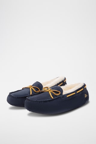 Chaussures bateau en cuir Crested - Bleu