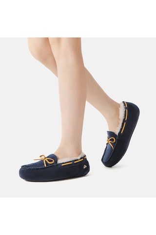 Chaussures bateau en cuir Crested - Bleu